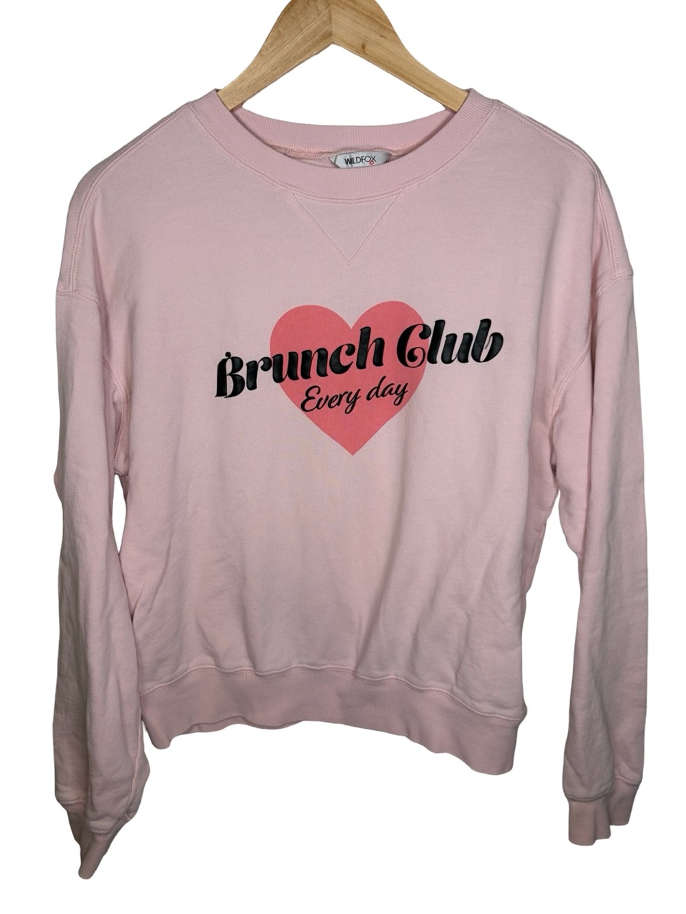 Wildfox "brunch club" pink soft graphic sweatshirt small